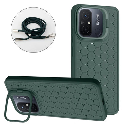 For Xiaomi Redmi 12C 4G Cell Phone Case TPU Phone Cover with Kickstand and Lanyard