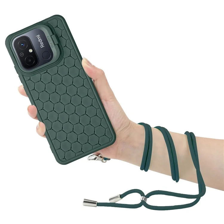 For Xiaomi Redmi 12C 4G Cell Phone Case TPU Phone Cover with Kickstand and Lanyard