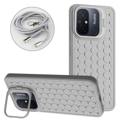 For Xiaomi Redmi 12C 4G Cell Phone Case TPU Phone Cover with Kickstand and Lanyard