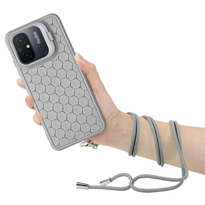 For Xiaomi Redmi 12C 4G Cell Phone Case TPU Phone Cover with Kickstand and Lanyard