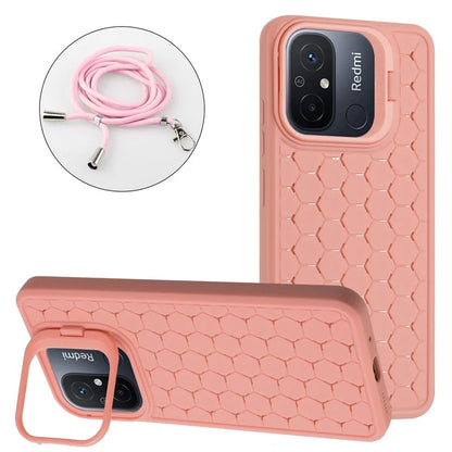 For Xiaomi Redmi 12C 4G Cell Phone Case TPU Phone Cover with Kickstand and Lanyard