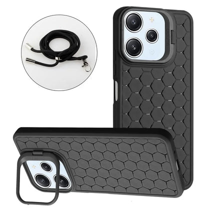 For Xiaomi Redmi 12 4G Case Soft TPU Heat Dissipation Phone Kickstand Cover with Lanyard