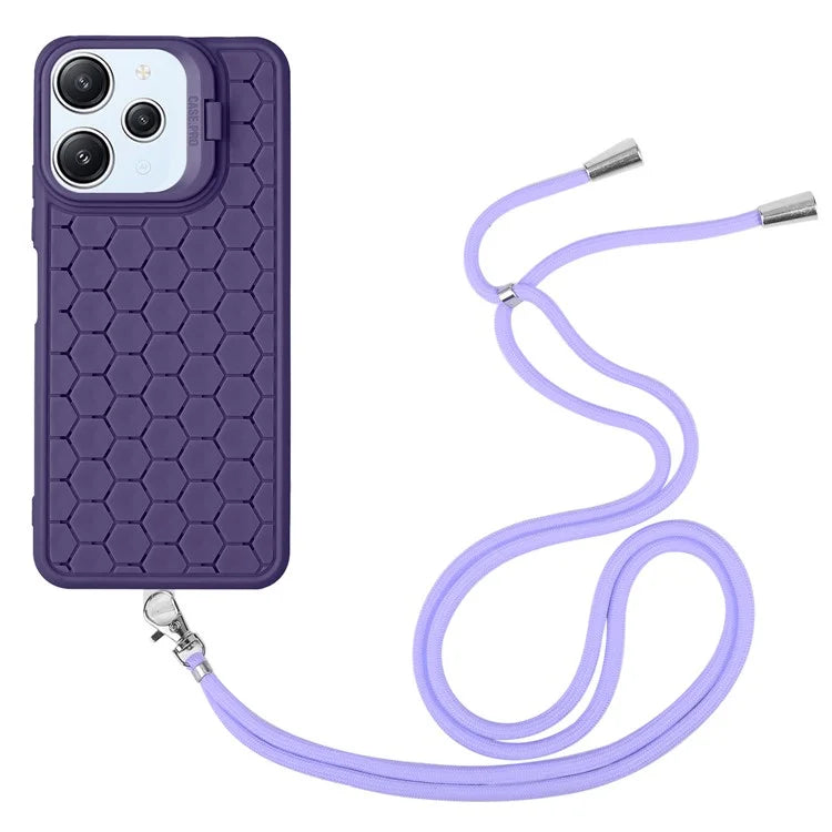For Xiaomi Redmi 12 4G Case Soft TPU Heat Dissipation Phone Kickstand Cover with Lanyard