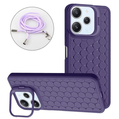 For Xiaomi Redmi 12 4G Case Soft TPU Heat Dissipation Phone Kickstand Cover with Lanyard
