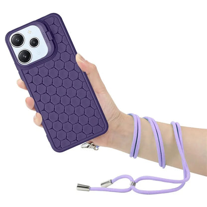 For Xiaomi Redmi 12 4G Case Soft TPU Heat Dissipation Phone Kickstand Cover with Lanyard