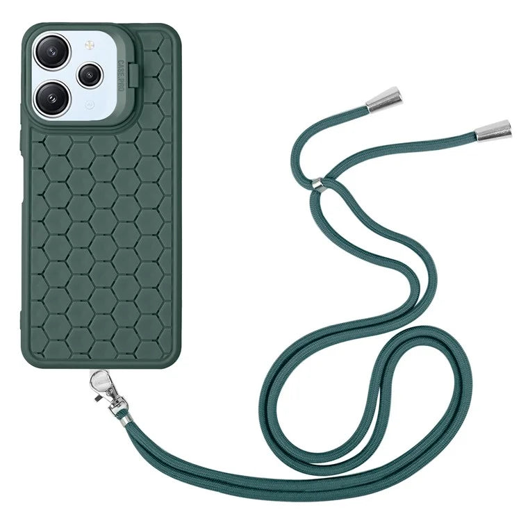 For Xiaomi Redmi 12 4G Case Soft TPU Heat Dissipation Phone Kickstand Cover with Lanyard