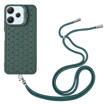 For Xiaomi Redmi 12 4G Case Soft TPU Heat Dissipation Phone Kickstand Cover with Lanyard