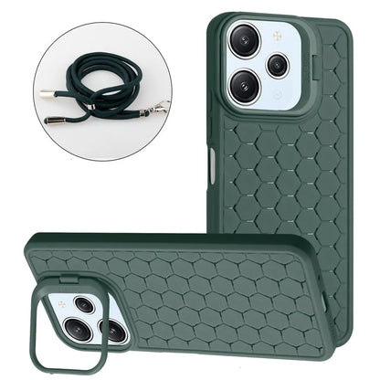 For Xiaomi Redmi 12 4G Case Soft TPU Heat Dissipation Phone Kickstand Cover with Lanyard