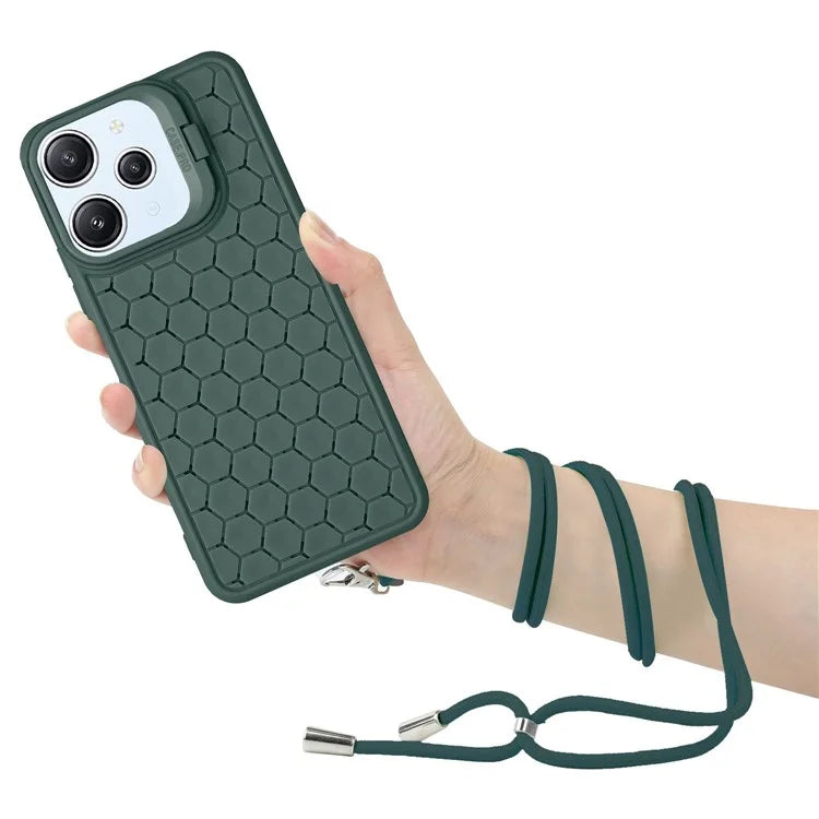 For Xiaomi Redmi 12 4G Case Soft TPU Heat Dissipation Phone Kickstand Cover with Lanyard