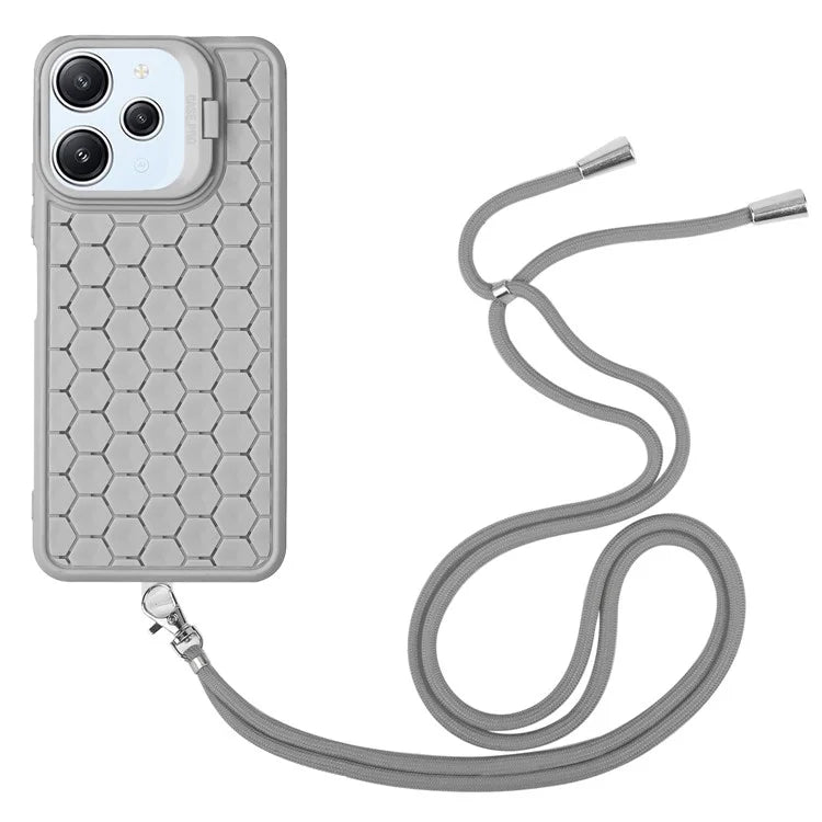 For Xiaomi Redmi 12 4G Case Soft TPU Heat Dissipation Phone Kickstand Cover with Lanyard