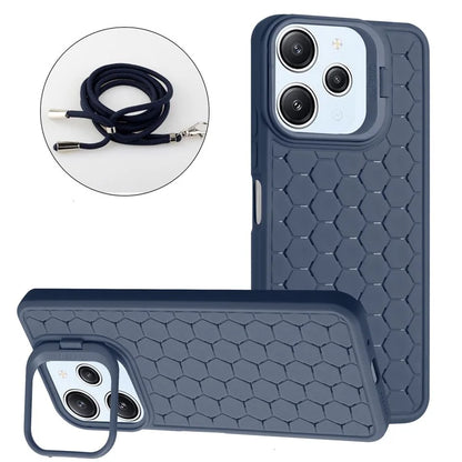 For Xiaomi Redmi 12 4G Case Soft TPU Heat Dissipation Phone Kickstand Cover with Lanyard