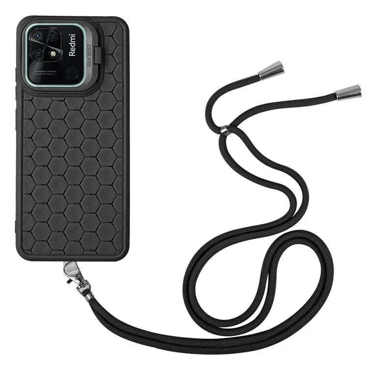 For Xiaomi Redmi 10C 4G Kickstand Case Heat Dissipation TPU Phone Cover with Lanyard