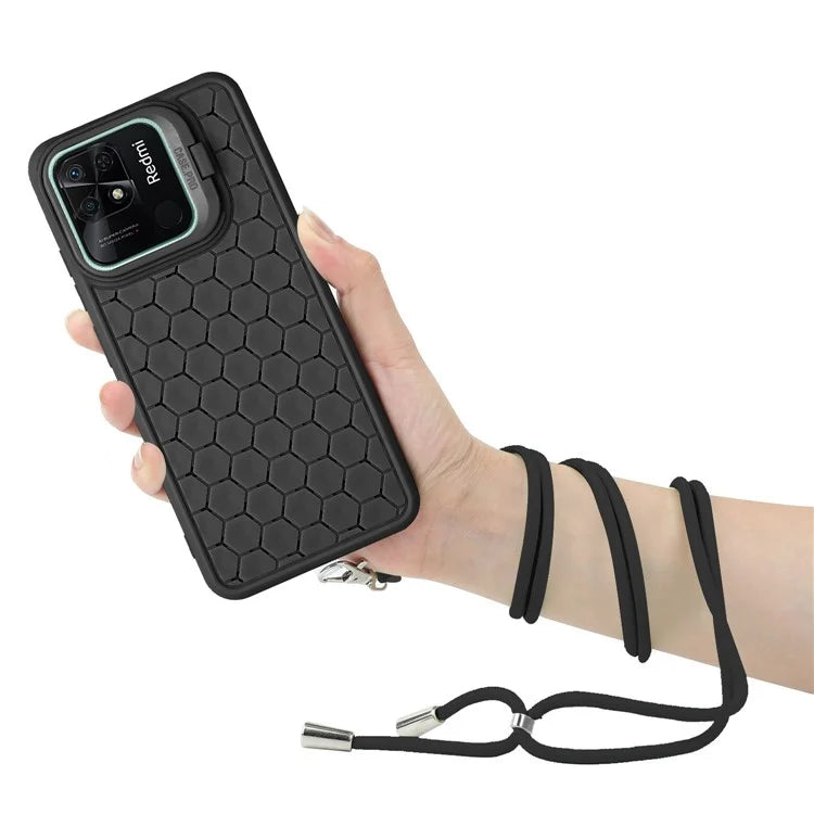 For Xiaomi Redmi 10C 4G Kickstand Case Heat Dissipation TPU Phone Cover with Lanyard