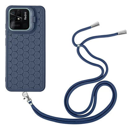 For Xiaomi Redmi 10C 4G Kickstand Case Heat Dissipation TPU Phone Cover with Lanyard