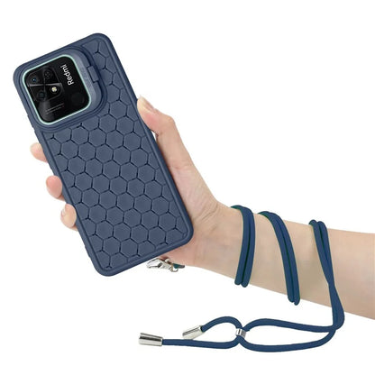 For Xiaomi Redmi 10C 4G Kickstand Case Heat Dissipation TPU Phone Cover with Lanyard