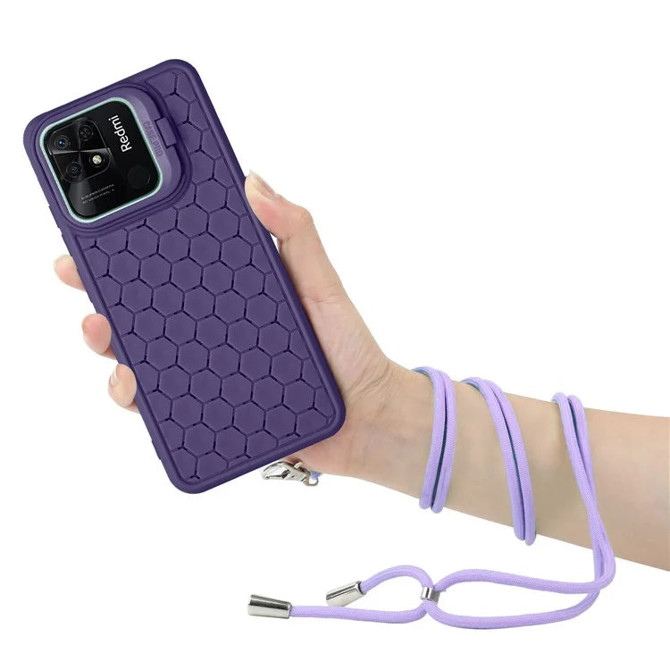 For Xiaomi Redmi 10C 4G Kickstand Case Heat Dissipation TPU Phone Cover with Lanyard