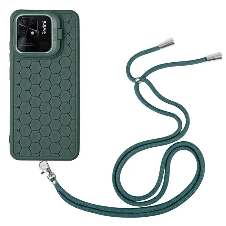 For Xiaomi Redmi 10C 4G Kickstand Case Heat Dissipation TPU Phone Cover with Lanyard