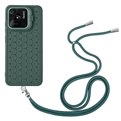 For Xiaomi Redmi 10C 4G Kickstand Case Heat Dissipation TPU Phone Cover with Lanyard