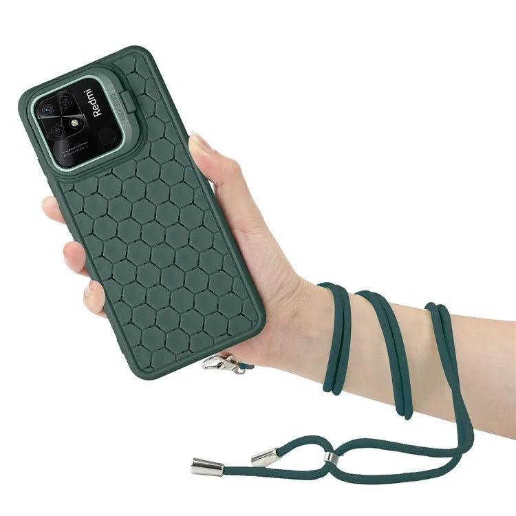 For Xiaomi Redmi 10C 4G Kickstand Case Heat Dissipation TPU Phone Cover with Lanyard