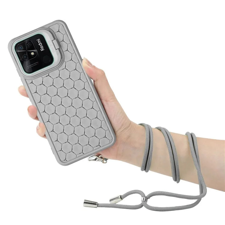 For Xiaomi Redmi 10C 4G Kickstand Case Heat Dissipation TPU Phone Cover with Lanyard