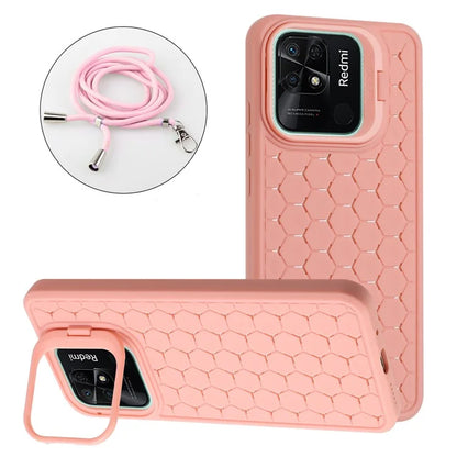 For Xiaomi Redmi 10C 4G Kickstand Case Heat Dissipation TPU Phone Cover with Lanyard