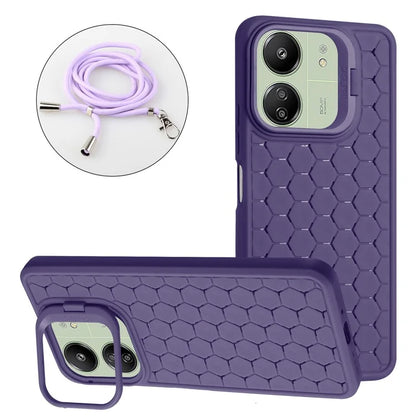 For Xiaomi Redmi 13C 4G / 5G / 13R 5G / Poco C65 4G / M6 5G Case with Lanyard TPU Phone Cover Heat Dissipation Built-In Kickstand