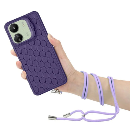 For Xiaomi Redmi 13C 4G / 5G / 13R 5G / Poco C65 4G / M6 5G Case with Lanyard TPU Phone Cover Heat Dissipation Built-In Kickstand