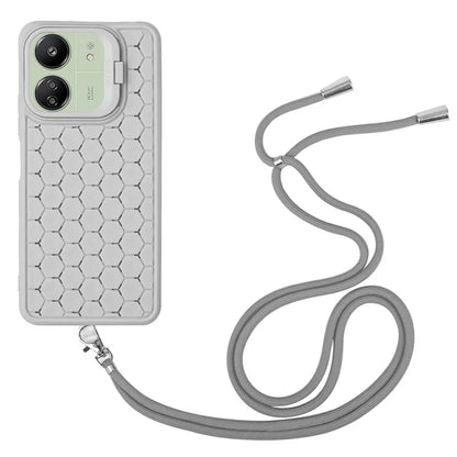 For Xiaomi Redmi 13C 4G / 5G / 13R 5G / Poco C65 4G / M6 5G Case with Lanyard TPU Phone Cover Heat Dissipation Built-In Kickstand