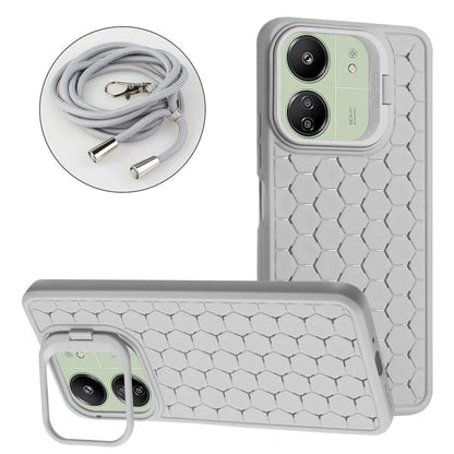 For Xiaomi Redmi 13C 4G / 5G / 13R 5G / Poco C65 4G / M6 5G Case with Lanyard TPU Phone Cover Heat Dissipation Built-In Kickstand