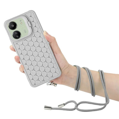 For Xiaomi Redmi 13C 4G / 5G / 13R 5G / Poco C65 4G / M6 5G Case with Lanyard TPU Phone Cover Heat Dissipation Built-In Kickstand