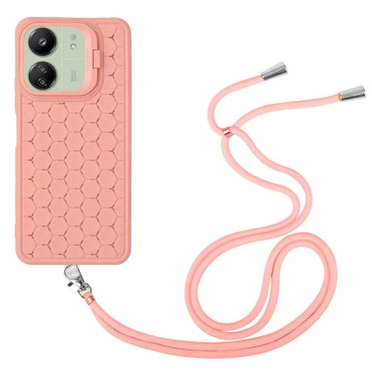 For Xiaomi Redmi 13C 4G / 5G / 13R 5G / Poco C65 4G / M6 5G Case with Lanyard TPU Phone Cover Heat Dissipation Built-In Kickstand