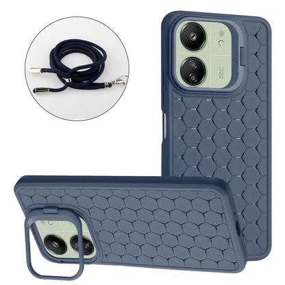 For Xiaomi Redmi 13C 4G / 5G / 13R 5G / Poco C65 4G / M6 5G Case with Lanyard TPU Phone Cover Heat Dissipation Built-In Kickstand