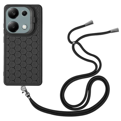 For Xiaomi Redmi Note 13 Pro 4G / Poco M6 Pro 4G Case Heat Dissipation TPU Kickstand Cover with Lanyard