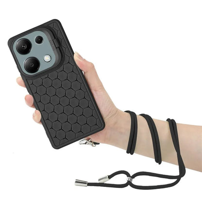 For Xiaomi Redmi Note 13 Pro 4G / Poco M6 Pro 4G Case Heat Dissipation TPU Kickstand Cover with Lanyard