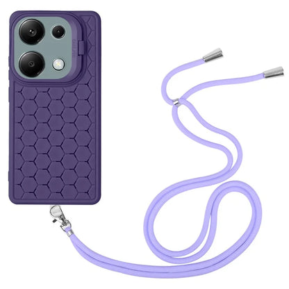 For Xiaomi Redmi Note 13 Pro 4G / Poco M6 Pro 4G Case Heat Dissipation TPU Kickstand Cover with Lanyard