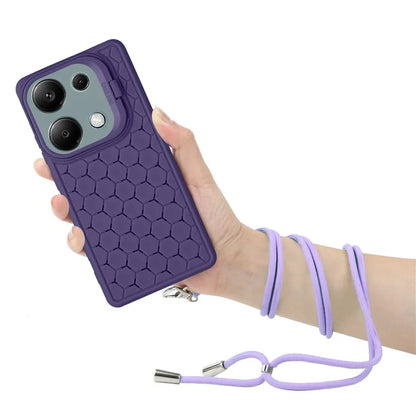 For Xiaomi Redmi Note 13 Pro 4G / Poco M6 Pro 4G Case Heat Dissipation TPU Kickstand Cover with Lanyard