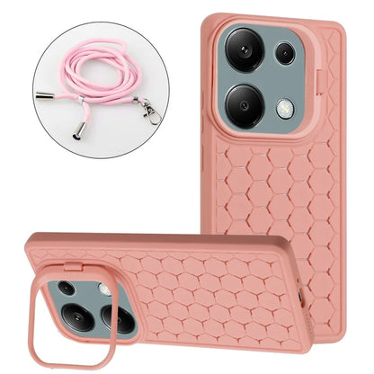 For Xiaomi Redmi Note 13 Pro 4G / Poco M6 Pro 4G Case Heat Dissipation TPU Kickstand Cover with Lanyard