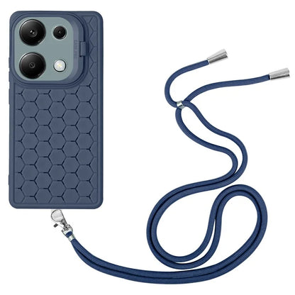 For Xiaomi Redmi Note 13 Pro 4G / Poco M6 Pro 4G Case Heat Dissipation TPU Kickstand Cover with Lanyard