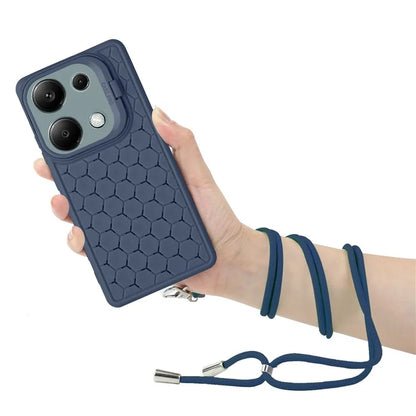 For Xiaomi Redmi Note 13 Pro 4G / Poco M6 Pro 4G Case Heat Dissipation TPU Kickstand Cover with Lanyard