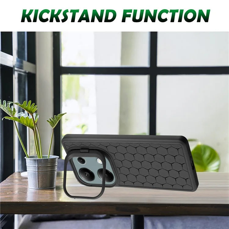 For Xiaomi Redmi Note 13 Pro 4G / Poco M6 Pro 4G Case Kickstand Heat Dissipation TPU Back Cover