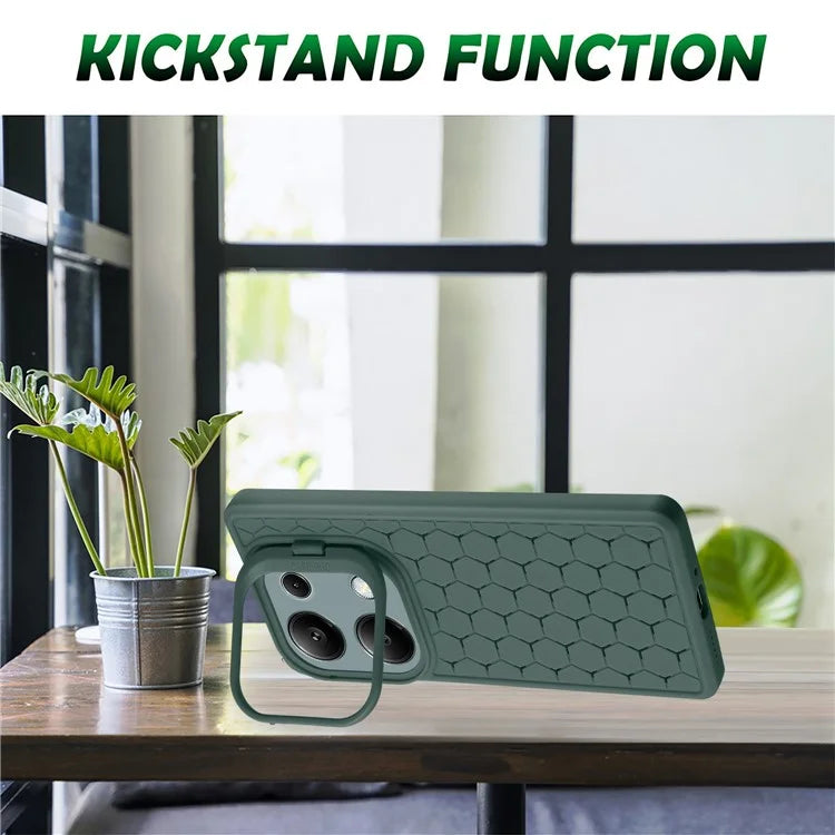 For Xiaomi Redmi Note 13 Pro 4G / Poco M6 Pro 4G Case Kickstand Heat Dissipation TPU Back Cover