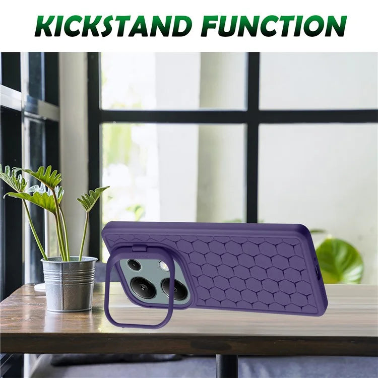 For Xiaomi Redmi Note 13 Pro 4G / Poco M6 Pro 4G Case Kickstand Heat Dissipation TPU Back Cover