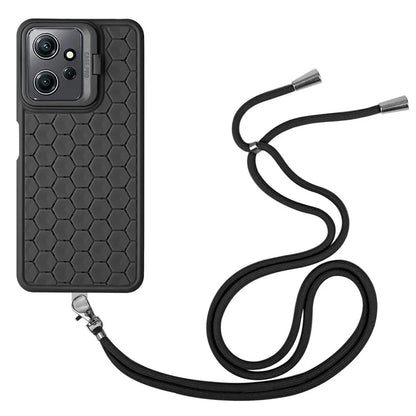 For Xiaomi Redmi Note 12 4G Case Heat Dissipation Lens Frame Kickstand TPU Phone Cover with Lanyard