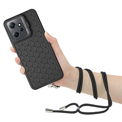 For Xiaomi Redmi Note 12 4G Case Heat Dissipation Lens Frame Kickstand TPU Phone Cover with Lanyard