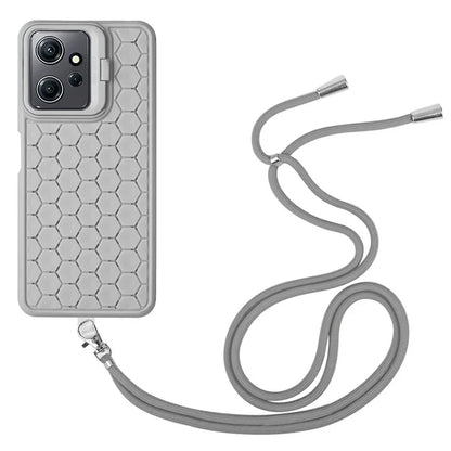 For Xiaomi Redmi Note 12 4G Case Heat Dissipation Lens Frame Kickstand TPU Phone Cover with Lanyard