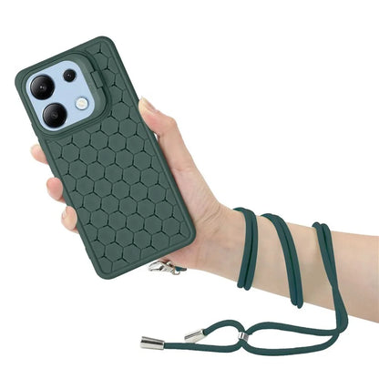 For Xiaomi Redmi Note 13 4G Heat Dissipation Cover TPU Phone Case with Lanyard Invisible Kickstand