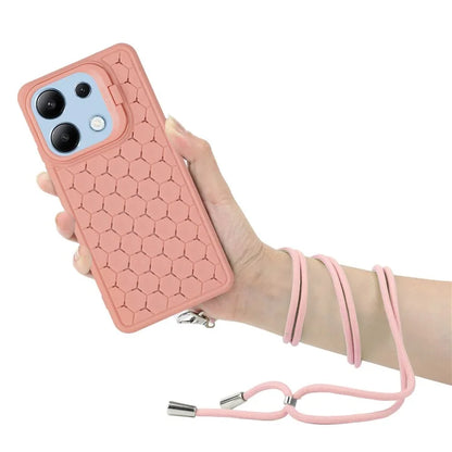 For Xiaomi Redmi Note 13 4G Heat Dissipation Cover TPU Phone Case with Lanyard Invisible Kickstand
