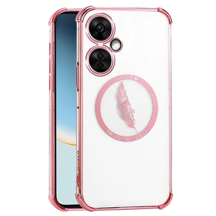 KADEM For OnePlus Nord CE 3 Lite 5G/N30 5G/Oppo K11x 5G Case TPU Phone Cover Feather Pattern Reinforced Corners