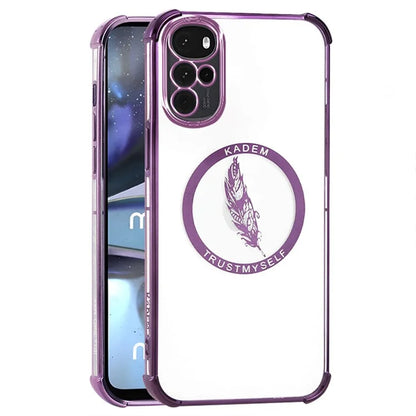 KADEM For Motorola Moto G22 Case Transparent Reinforced Corners TPU Phone Cover Electroplating