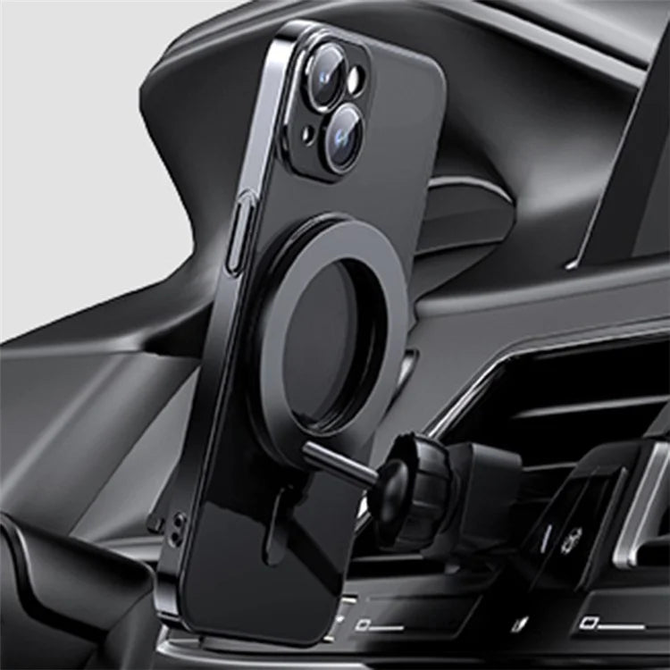 For iPhone 14 Case Compatible with MagSafe PC+TPU Kickstand Electroplating Phone Cover